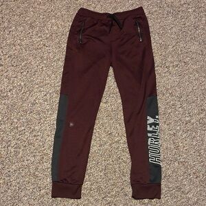 Hurley Burgundy Joggers with Black Details Youth Boys Large H2O-Dri